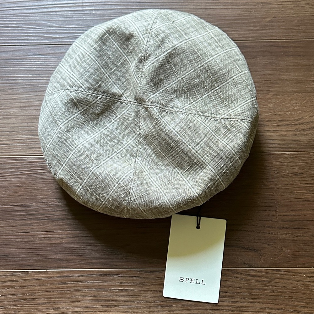 BNWT Spell Arizona Beige Plaid Beret S/M